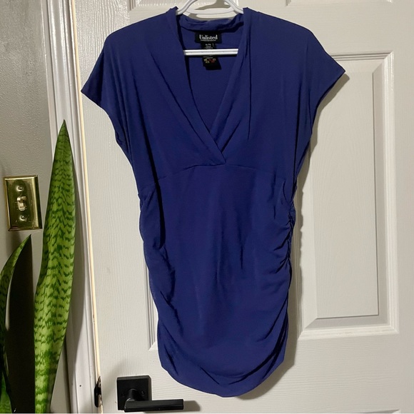 Unlisted A Kenneth Cole Production Purple Blouse with Ruched Sides - Picture 2 of 8